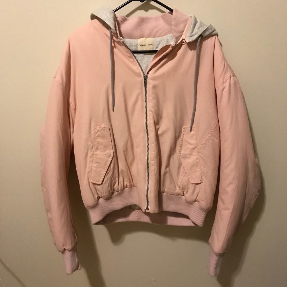 Silence + Noise light pink bomber jacket